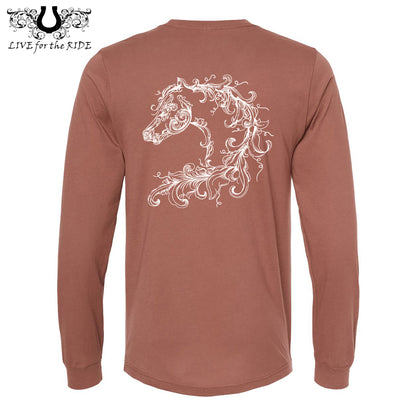 Scroll Horse Long Sleeve T-Shirt