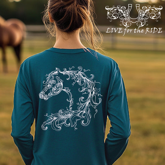 Scroll Horse Long Sleeve T-Shirt