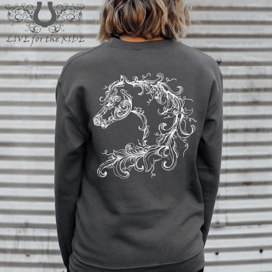 Scroll Horse Crewneck Sweatshirt